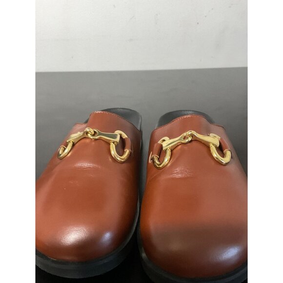 PILCRO ANTHROPOLOGIE Women Horsebit Buckle Clogs in Brown size 38 (US 8) - Picture 8 of 8